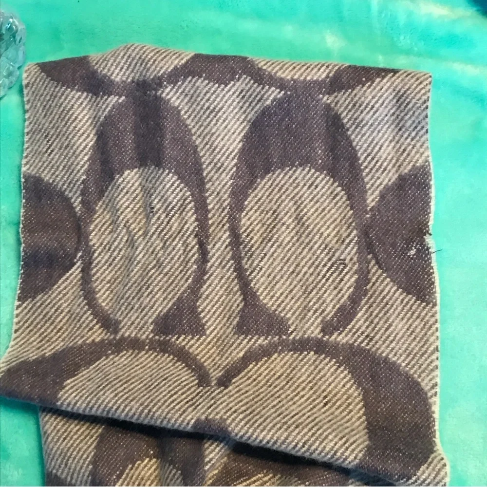 Coach Signature Twill Wool & Cashmere Blend Muffler Scarf NWT - Picture 5 of 6